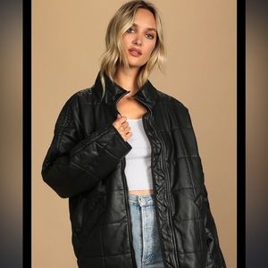 Free People Vegan Leather Dolman Jacket